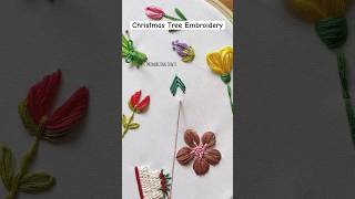 Christmas Tree Embroiderydiy embroidery embroiderydesign embroiderytutorial embroiderystitches [upl. by Esorlatsyrc239]