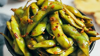 Spicy Garlic Edamame  Minimalist Baker Recipes [upl. by Katharyn]