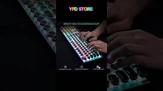 AULA F2088 Typewriter Style Mechanical Gaming Keyboard Blue SwitchesRainbow LED BacklitRemovable K [upl. by Beatty]