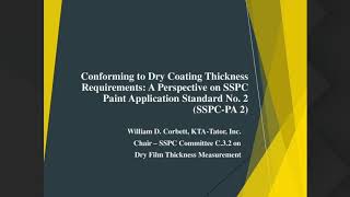 Webinar A Perspective on SSPC Paint Application Standard No 2 SSPC PA2 [upl. by Dlorej]