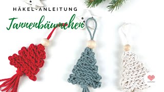 Häkelanleitung Tannenbäumchen Baumschmuck Weihnachtsdeko häkeln [upl. by Aicenod]