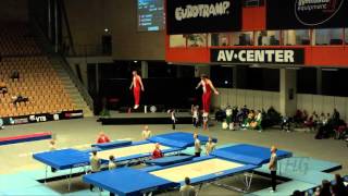 Canada 1 CAN  2015 Trampoline Worlds  Qualification Synchro Routine 2 [upl. by Annavahs]