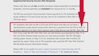 Finally A specific date for stimulus payments for SSI beneficiaries [upl. by Glynis]