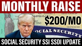 GOOD NEWS NEW 200MO RAISE  SOCIAL SECURITY SSA SSI SSDI Payments  WATCH NOW [upl. by Cynthea]