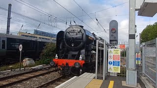 British Rail 70000 Britannia Railtour Passing Through West Ealing Station trainspottinguk [upl. by Aleahcim267]