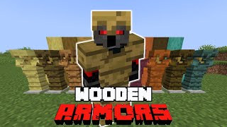 Minecraft  WOODEN ARMORS MOD ALL Wood types amp Stone Armor Mod Showcase [upl. by Hercules]