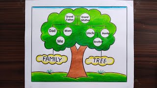 Family Tree  How to Make Family Tree Easy Step  Family Tree Project Ideas  Family Tree Drawing [upl. by Aikenahs130]