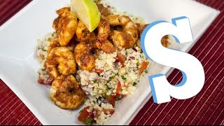 Harissa Prawns with Bulgar Wheat Recipe  SORTED [upl. by Yenitsed]