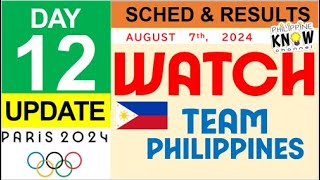 UPDATE DAY 12  SCHEDULE WITH GAME RESULTS  TEAM Philippines  2024 Paris Summer Olympics [upl. by Jacquenette]