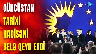 Gürcülər tarixi seçimini etdi Tbilisidə seçkidən sonra bayram abhavası [upl. by Welcome430]