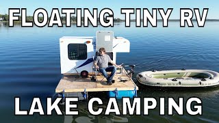 Floating Tiny RV Lake Camping [upl. by Rube]