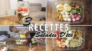 3 Recettes SALADES ÉTÉ  Healthy et Gourmand  Facile et rapide  FITLIKEGNY [upl. by Adyan]