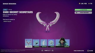 How to Unlock Chic Secret Scimitars in Fortnite  Battle Pass Bonus Rewards Page 3 [upl. by Chiquia540]