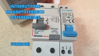 Interruttore Magnetotermico Differenziale Funzioni [upl. by Eecyac]