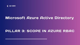 Pillar 3 Scope in Azure RBAC  Lecture 28 [upl. by Urata741]