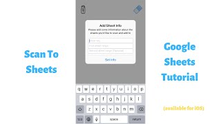 Scan To Sheets Tutorial  iOS App for Scanning Barcodes to Google Sheets [upl. by Oironoh]