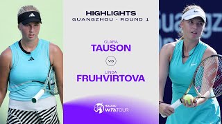 Clara Tauson vs Linda Fruhvirtova  2023 Guangzhou Round 1  WTA Match Highlights [upl. by Berwick828]