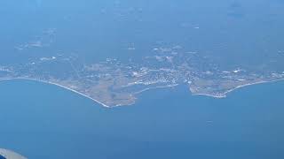 Aerial view from New York Shore to Long Island to Connecticut Shoreline to Worcester Massachusetts [upl. by Lacefield372]