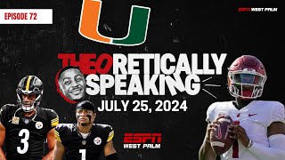 JUSTIN FIELDS SHOULD WANT TO BE THE BACKUP  MIAMI QB CAM WARD JOINS  Theoretically Speaking  … [upl. by Hanej]