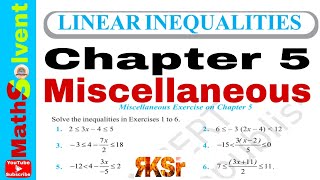 miscellaneous ex 5 class 11 Q1 to Q6  linear inequality class 11  chapter 5 class 11  By RK Sir [upl. by Doble]