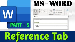 MS Word References Tab Tutorial  TheGkTech [upl. by Lamberto]