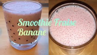 Smoothie fraise banane et glaçons  boisson frais🥤 [upl. by Esinwahs]