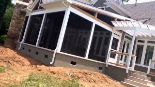 Screen Porch with outdoor fireplace on Lake Norman [upl. by Rehpotsyrk]