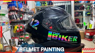 HELMET PAINTING DONE DIFFERENT DESIGNS [upl. by Ines]