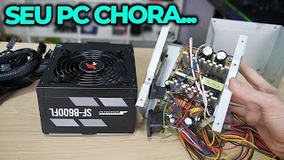 O PERIGO DE COMPRAR FONTE MUITO BARATA PRO SEU PC GAMER COM RONALDO TECLAB [upl. by Ragg]