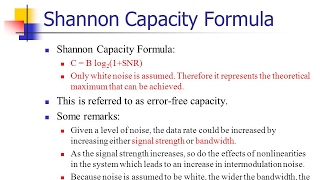 Shannon capacityNOISY CHANNEL Nyquist bit rate NOISELESS [upl. by Nomzed800]