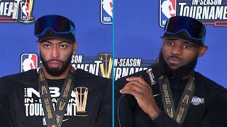 LeBron James amp Anthony Davis talks 2023 InSeason Tournament WIN FULL Postgame Interview [upl. by Haynor]