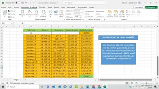 Amortización de renta variable Ejemplo 1 [upl. by Nyltiak]