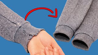 How to fix worn cuffs and sleeves in 5 minutes  a sewing trick [upl. by Sanderson]