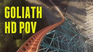 Goliath Front Seat HD POV  Six Flags Magic Mountain [upl. by Desiree]