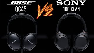 Bose QC45 VS Sony WH1000XM4  ANC Headphone Comparison [upl. by Lune]