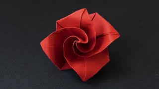 Easy Origami Rose  Simple Paper Flower [upl. by Reinwald]