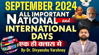 September 2024 के सभी Important National and International Days  By Dr DV SIR  StudyIQ PCS [upl. by Oj]