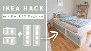 Ikea Kallax Hack Bett bauen 140x200  Plattform Bett selber bauen mit Stauraum [upl. by Blaseio]