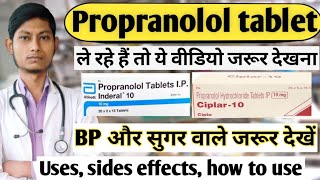 Propranolol hydrochloride tablets  Inderal 10 mg tablet uses  Ciplar  Propranolol tablet [upl. by Kubiak400]