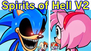 Friday Night Funkin VS SonicExe  Spirits Of Hell V2 Part 1 FNF Mod SonicSallyAmyCream [upl. by Cora]