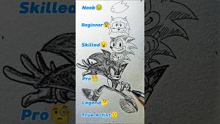 Pendrawing Sonic in different Level drawing art shorts sonic [upl. by Bary]