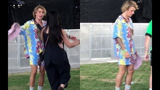 Justin Bieber dancing at Coachella with friends Chaz Somers amp Josh Mehl  April 13 2018 [upl. by Eyatnod]