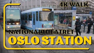 Nationaltheatret Station Olso Norway 4k Walk [upl. by Sewellyn]