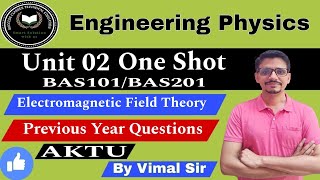 Engineering Physics Unit 2 One Shot  Electromagnetic Field Theory BAS102BAS201 AKTU Physics PYQ [upl. by Skoorb]