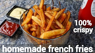 homemade crispy perfect french fries recipe with tips amp tricks  crispy finger chips [upl. by Anuait]