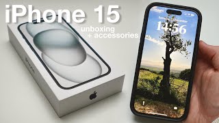 iPhone 15 unboxing  accessories  256gb black [upl. by Jada]