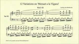 Beethoven 12 Variations on Menuet a la Vigano Variation III WoO 68 [upl. by Nolham]