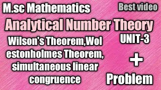 Wilsons Theorem Analytical Number Theory unit3 [upl. by Bigford]