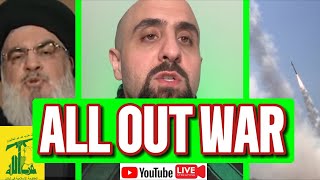 Hizbullah Blast Israel With 140 Missiles Israel Warns All Its Citizens  🔴 Live  Subs amp Members [upl. by Ayinat]