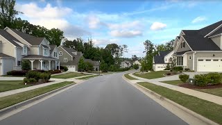 Evening Drive Through Neighborhoods North Carolina USA  Driving Sounds for Sleep and Study [upl. by Ajak]